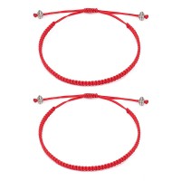 Seyaa Red String of Fate Bracelets Kabbalah Protection Good Luck Simple Matching Bracelets for Lover Women Men