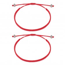 Seyaa Red String of Fate Bracelets Kabbalah Protection Good Luck Simple Matching Bracelets for Lover Women Men