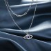 Dainty Layered Evil Eye Necklaces for Women Amulet Layering Choker Necklace Ojo Turco Layering Pendant Kabbalah Protection Jewelry Gift for Girls Her Birthday Christmas-silver