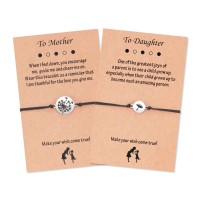 Seyaa Mother Daughter Bracelet Back to School Gifts Matching Cutout Heart Wish Bracelets Mom and Me Jewelry Gifts-2dandelion