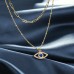 Dainty Layered Evil Eye Necklaces for Women Amulet Layering Choker Necklace Ojo Turco Layering Pendant Kabbalah Protection Jewelry Gift for Girls Her Birthday Christmas-gold