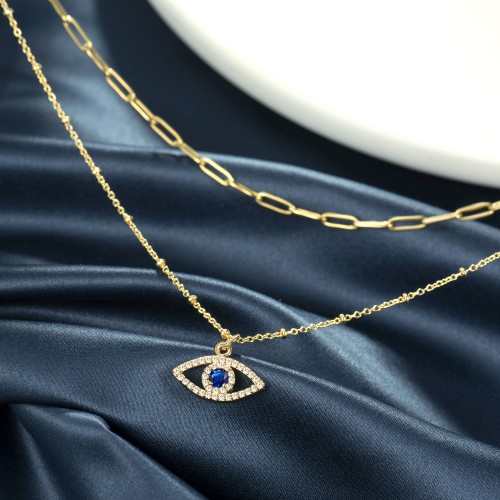 Dainty Layered Evil Eye Necklaces