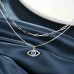 Dainty Layered Evil Eye Necklaces for Women Amulet Layering Choker Necklace Ojo Turco Layering Pendant Kabbalah Protection Jewelry Gift for Girls Her Birthday Christmas-silver